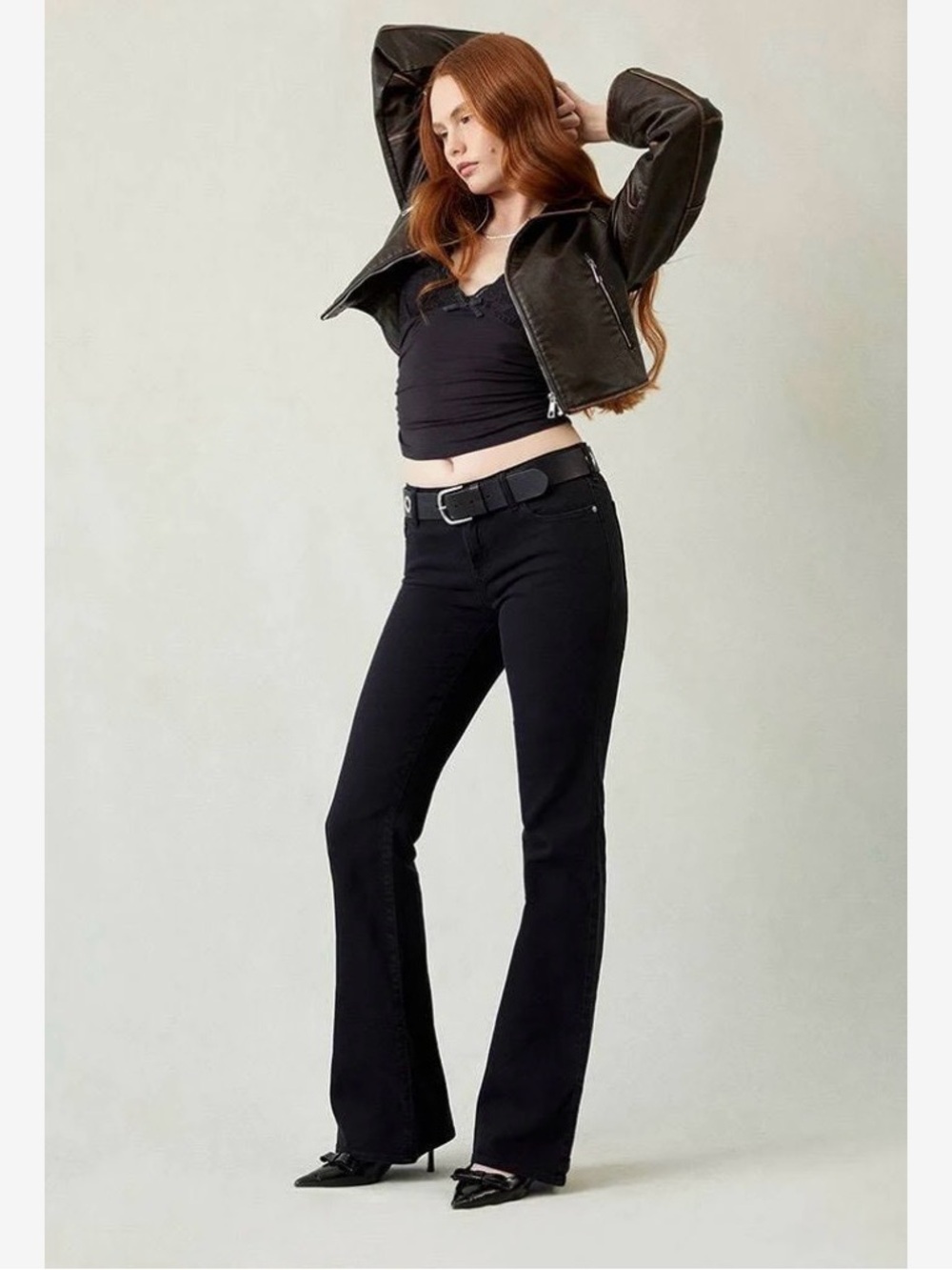 PacSun Jade Low-Rise Bootcut Jeans in Black